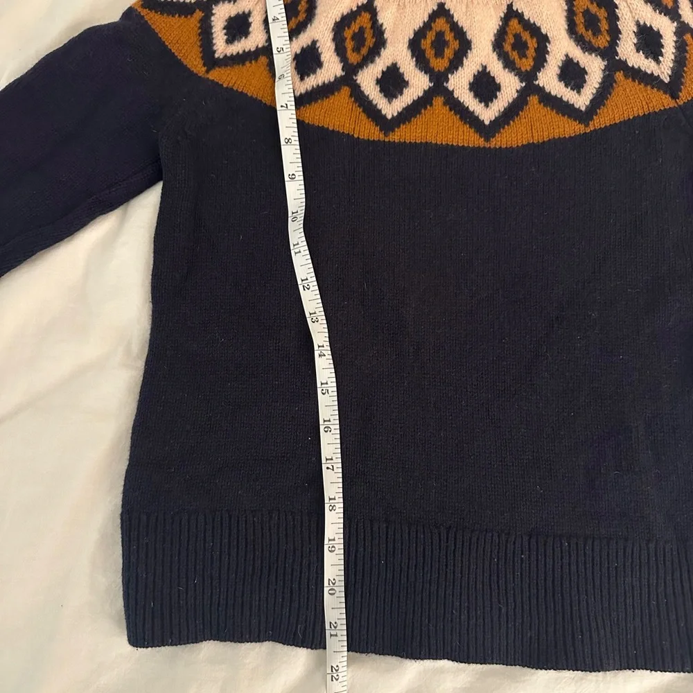 J. Crew fair aisle turtleneck sweater. 100% Merino wool.